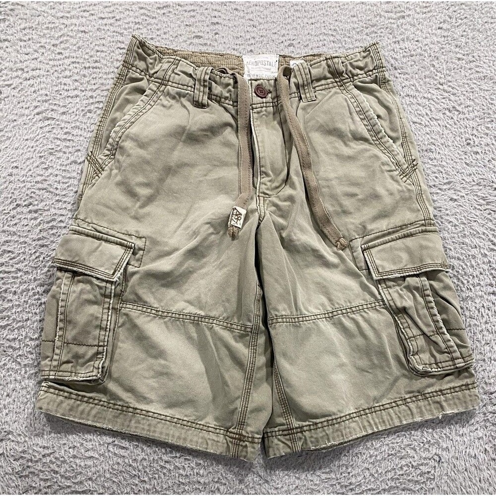 Aeropostale Shorts Mens 32 Olive Green Cargo A87 Utility Skater Grudge Faded